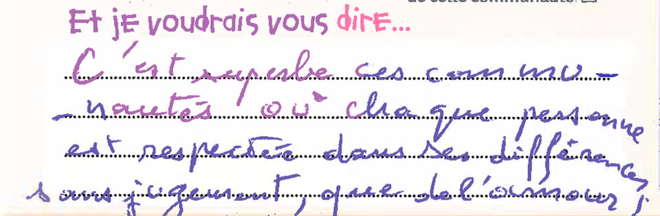 Mot donateur à L'Arche je te donne handicap mental